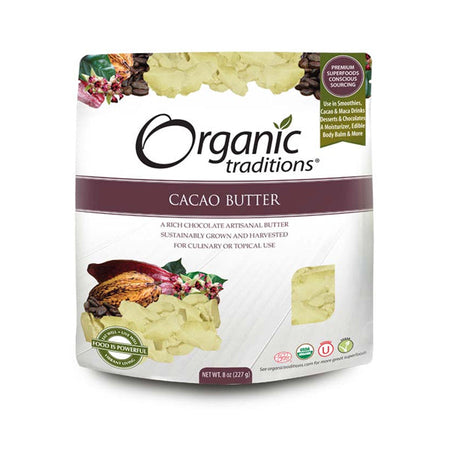 Organic Traditions Cacao Butter 227g [Keto-friendly]