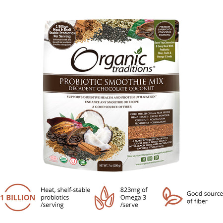 Organic Traditions Probiotic Smoothie Mix Choc Coconut 200g