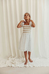 Smocked girl summer dress