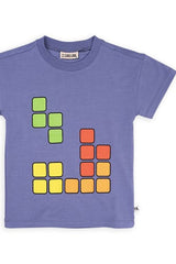 Organic cotton kids T-shirt t Blox inspired by the blocky world of video games. MiliMilu offers the trendiest and most comfortable and breathable kids clothing.