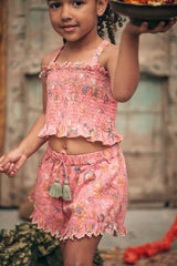 Pink girl's shorts - Bohemian Strawberry
