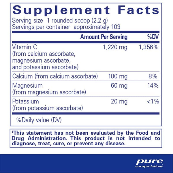 PURE Buffered Ascorbic Acid Powder 227g