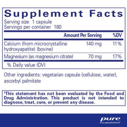 PURE Calcium (MCHA) with Magnesium 180's