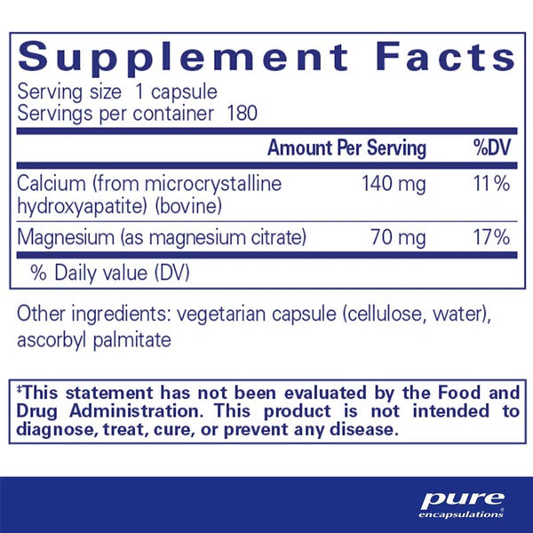 PURE Calcium (MCHA) with Magnesium 180's