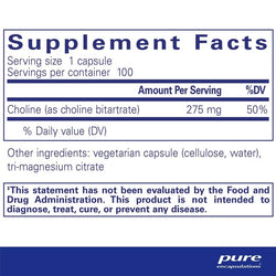 PURE Choline (bitartrate) 100's