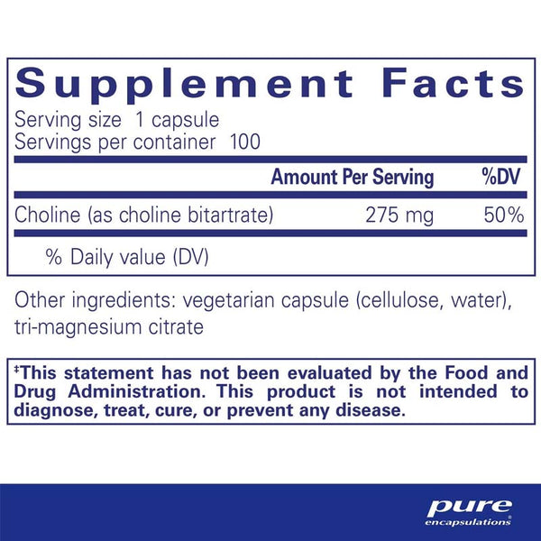 PURE Choline (bitartrate) 100's