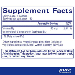 PURE P5P 50 (activated vitamin B6) 180's
