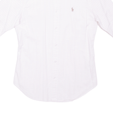 RALPH LAUREN Slim Fit Mens Shirt Pink Striped Short Sleeve XS