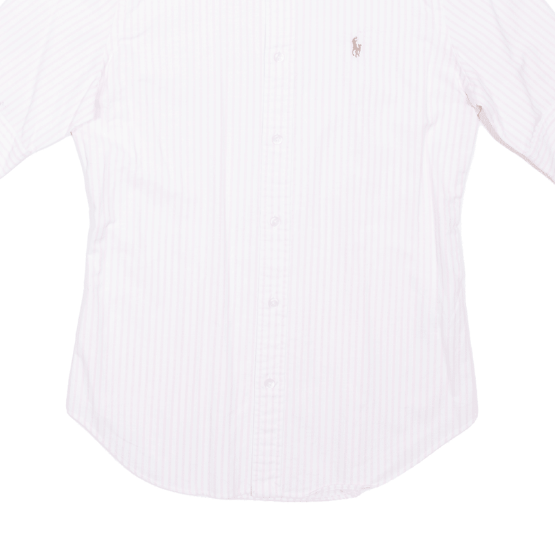 RALPH LAUREN Slim Fit Mens Shirt Pink Striped Short Sleeve XS