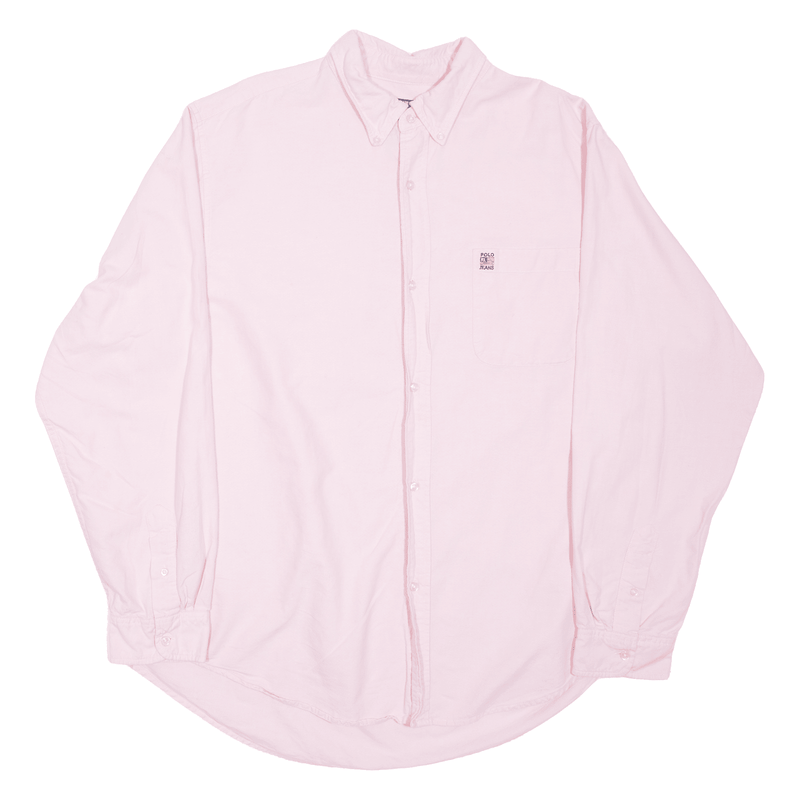 TOMMY HILFIGER Mens Plain Shirt Pink Long Sleeve XL