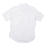 HUGO BOSS Mens Shirt White Check Short Sleeve S