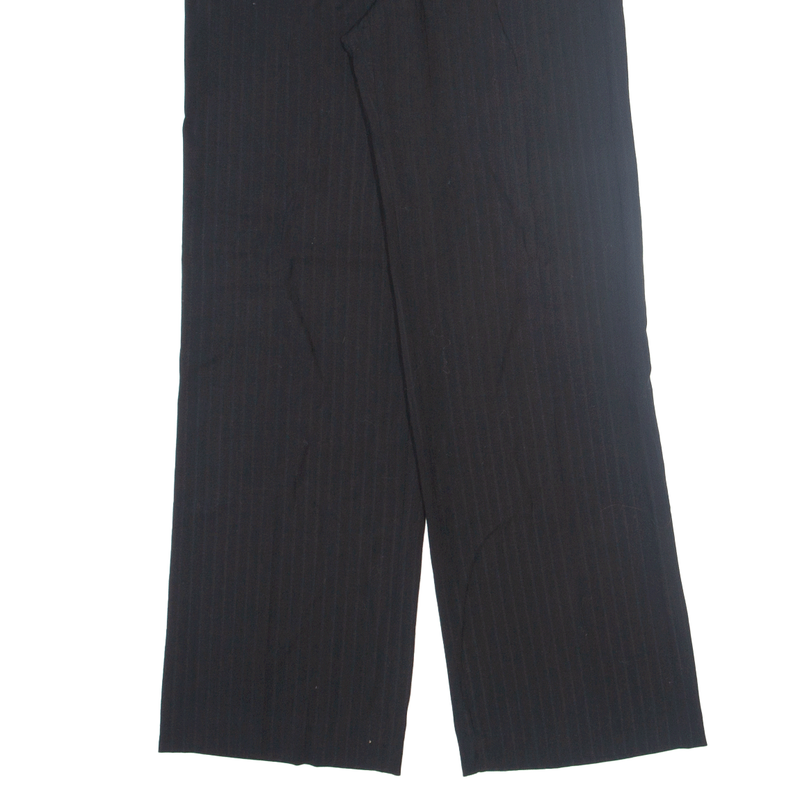 MAX MARA Striped Womens Trousers Black Relaxed Straight Wool W28 L32