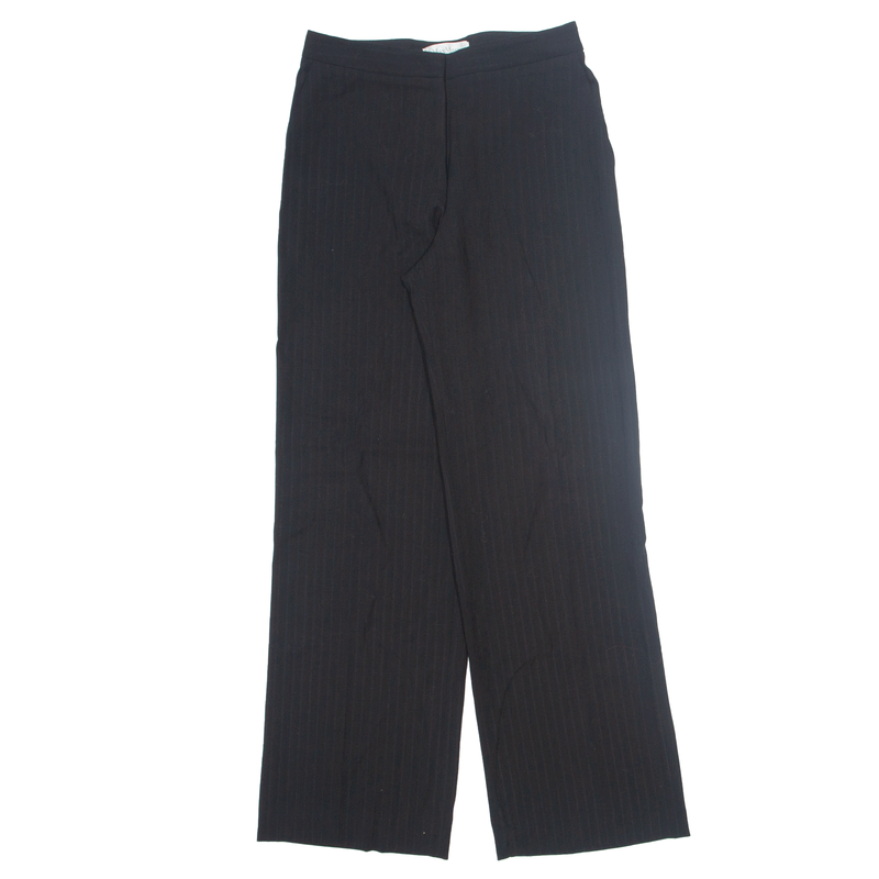 MAX MARA Striped Womens Trousers Black Relaxed Straight Wool W28 L32