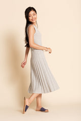 Pointelle Midi Dress - Grey Pearl