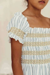 Smocked girl summer dress