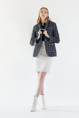 Luxe White Mini Tweed Skirt – Women’s Chic Mini Skirt