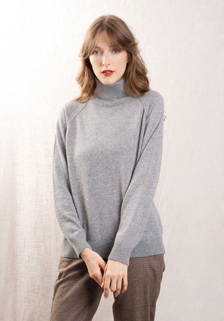 Turtleneck Knitted Paremo 9873 Gris