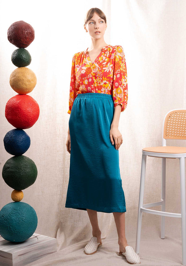 Skirt J94161 Bleu-Canard