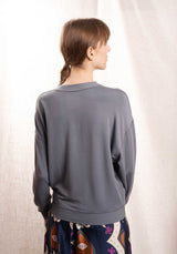 Sweatshirt 004-fsw105 Bleu-Grise