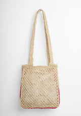 The Jacksons Cara Love  Jute Beach Bag Natural