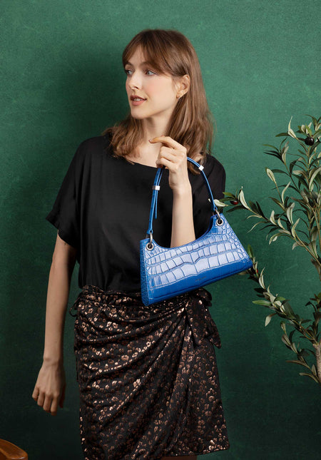 Shoulder Bag Froggy Blue-Croc