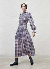Women checked midi dress