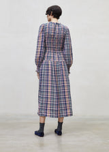 Women checked midi dress