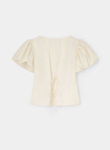 SIMONE ECRU PUFF SLEEVE BLOUSE