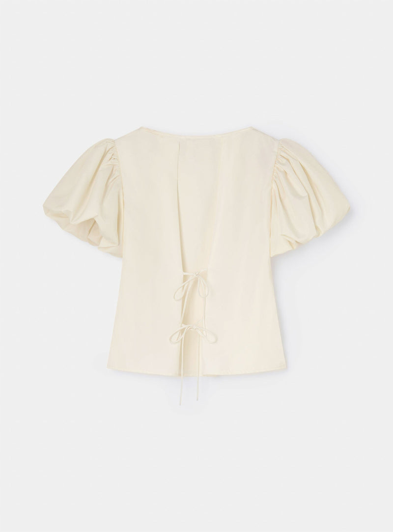 SIMONE ECRU PUFF SLEEVE BLOUSE