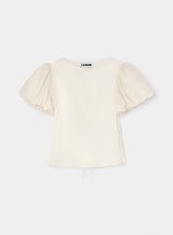 SIMONE ECRU PUFF SLEEVE BLOUSE