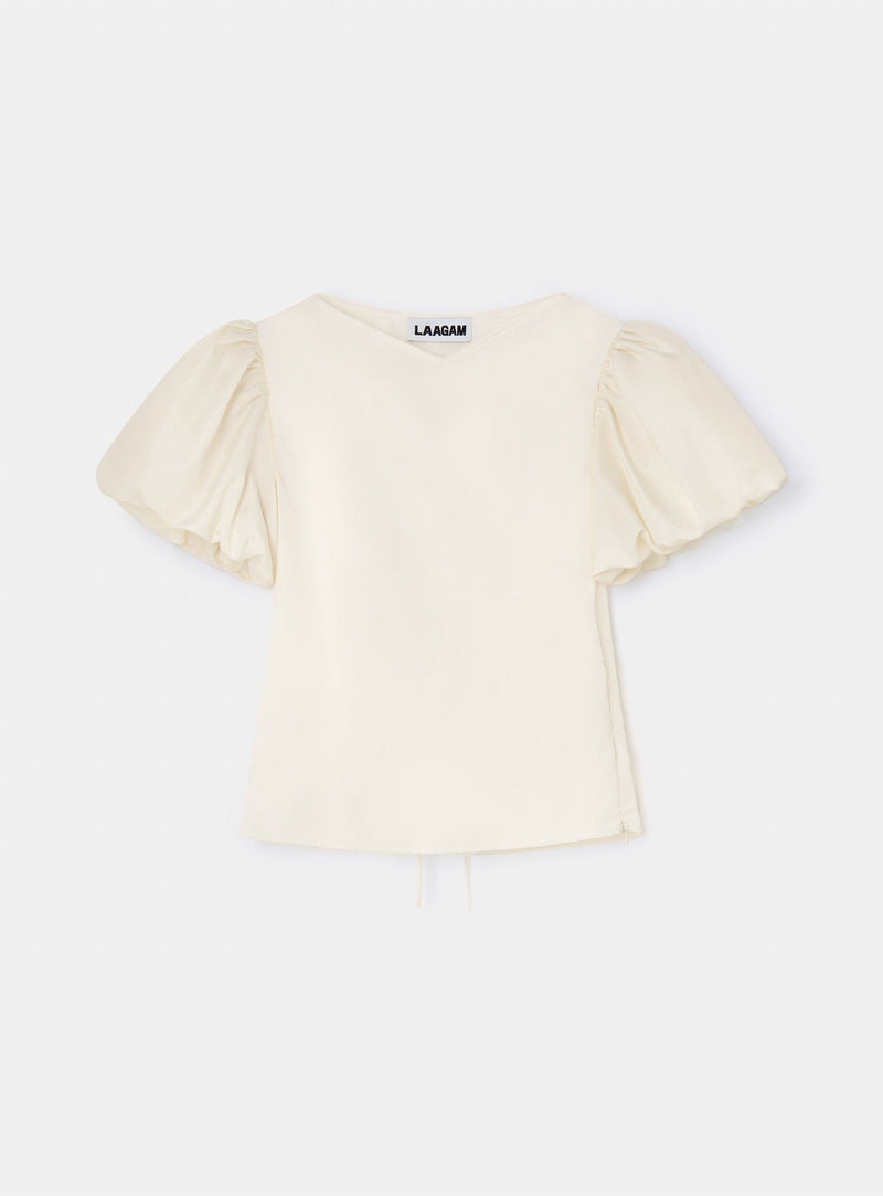 SIMONE ECRU PUFF SLEEVE BLOUSE