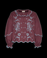 Blouse Tone Shirt Wine