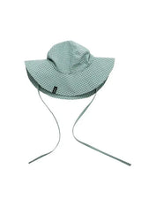 Kids Organic Cotton Sun Hat Mint Checkered