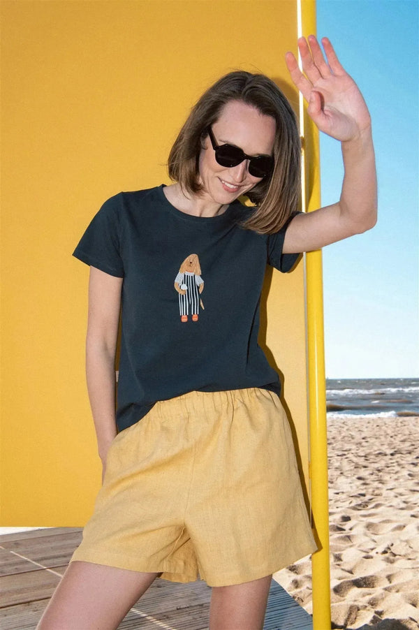 Organic cotton women's T-shirt - Dog Print