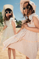 Girl's sun hat with Floral print