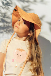 Girl's linen sunhat - Orange