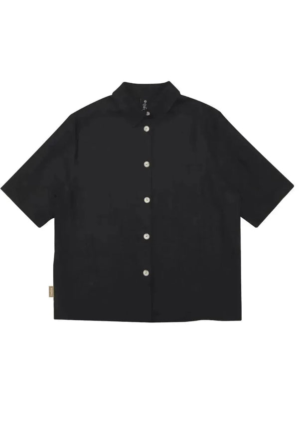 Women linen shirt - Black