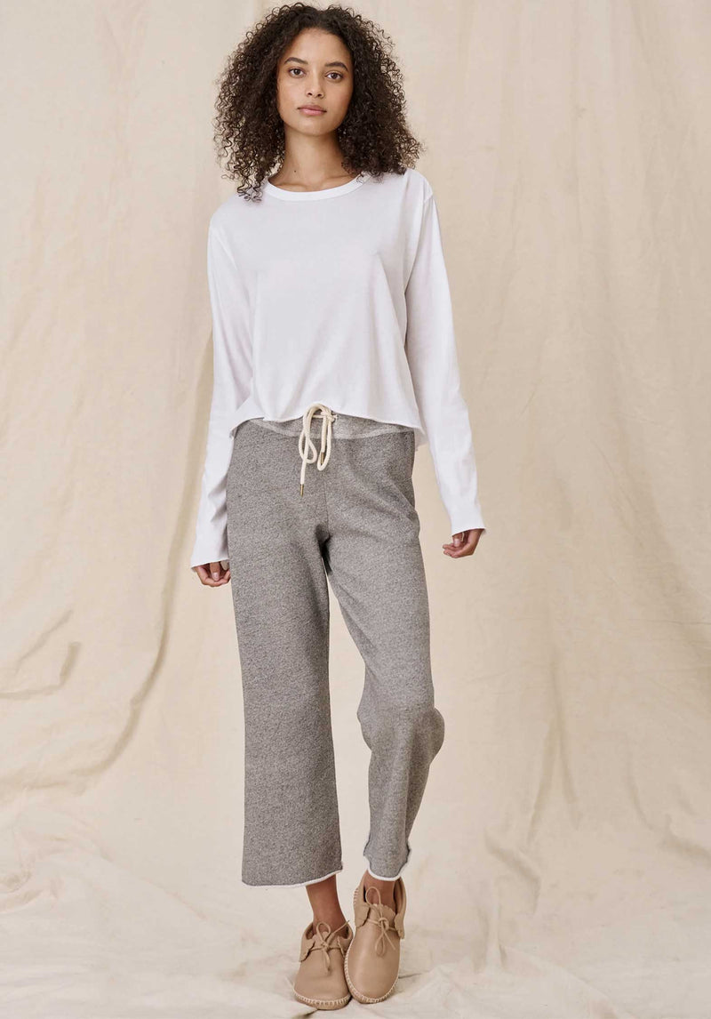 Pants The Cropped Sw Wide Leg Cro Varsity-Grey