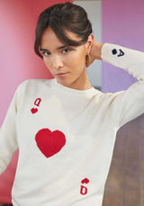 Pullover Dame De Coeur Blanc