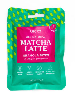 LECKA-NATURAL VEGAN GRANOLA BITES MATCHA LATTE 40G