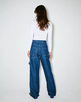 Façon Jacmin Women's Tilda 2-in-1 Layered Long Sleeve T-Shirt 100% Cotton Italian Jersey - White