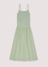 Shop Canyon women's summer maxi dress, which is one of the trendiest summer dresses and the perfect addition to your capsule wardrobe. The checked women's summer dress is designed with straps, pockets, and smock top. The most stylish summer dress you will have this summer. Shop best women summer fashion online.
