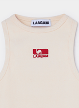 ECRU EMBROIDERED LOGO TANK TOP