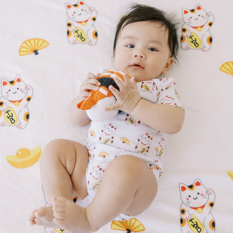 Fleece Milestone Blanket for Baby Photography - I'm Feline So Lucky Right Meow