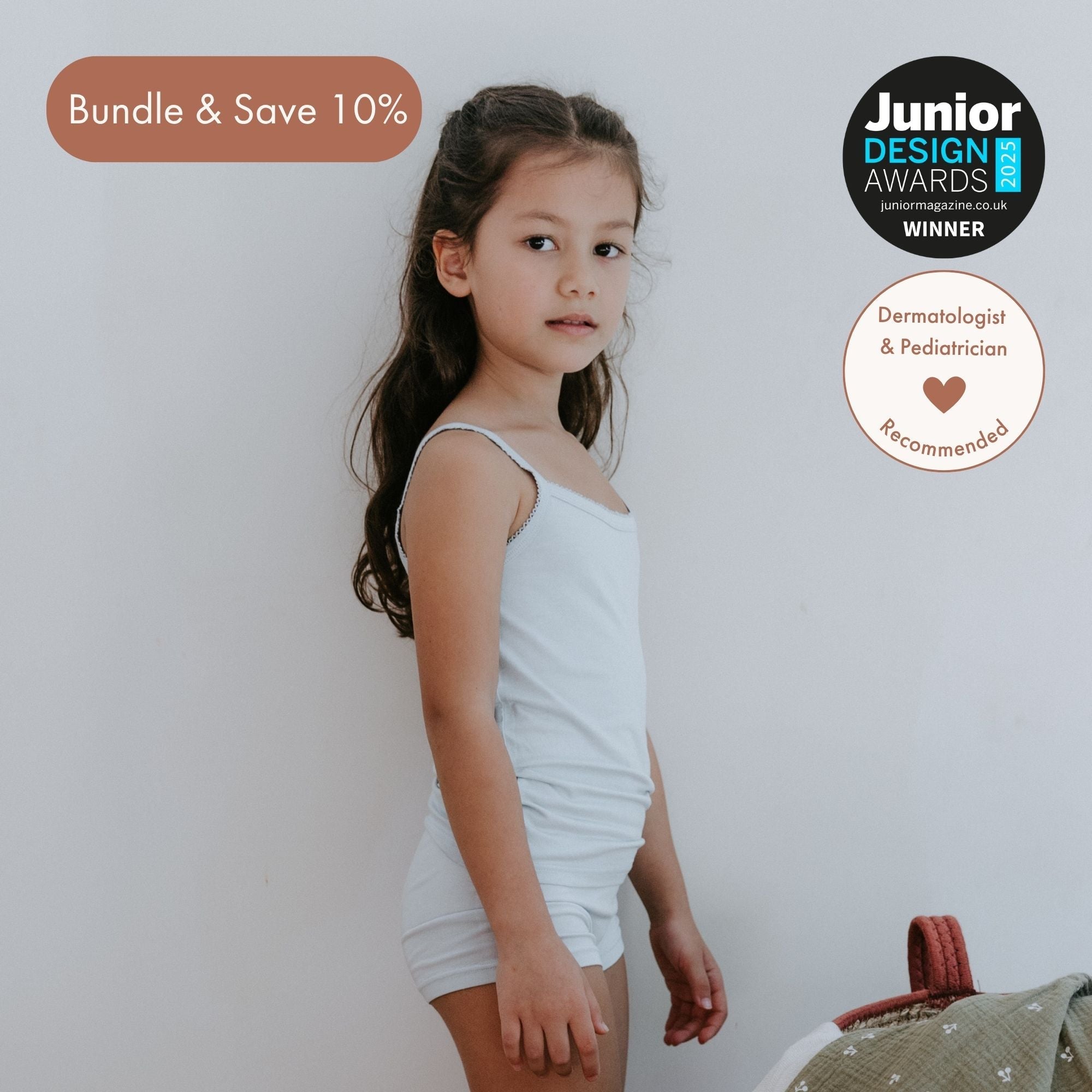 Teen Girls' Wedgie-Free Full Coverage Shorties - Set of 2 | Cloth Diapers | Just Peachy