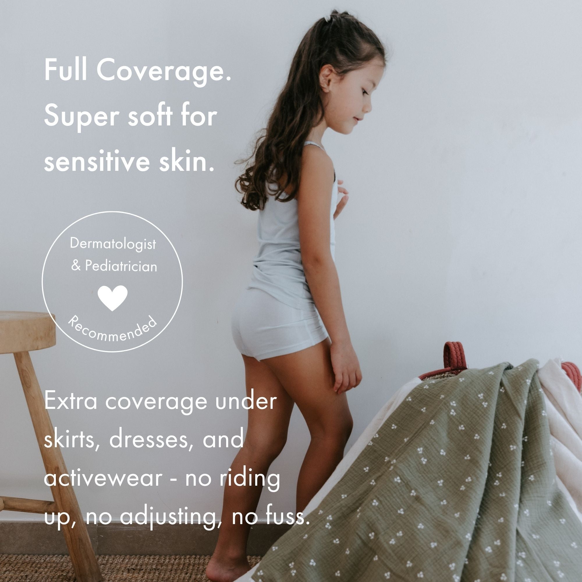 Teen Girls' Wedgie-Free Full Coverage Shorties - Set of 2 | Cloth Diapers | Just Peachy