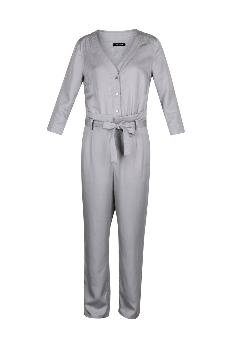 V-neck Jumpsuit - Grey Pearl