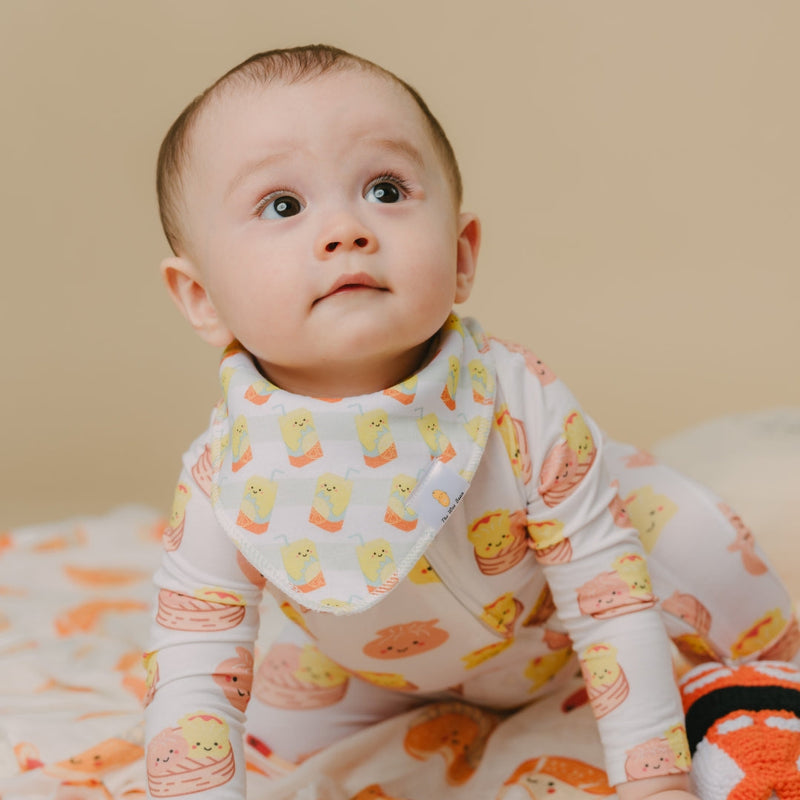 Organic Cotton Bandana Bibs 2pcs Set - Lemon Tea + Yogurt Drink