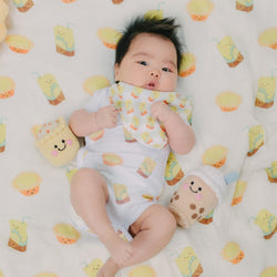 Organic Cotton Baby Onesie - Lemon Tea + Egg Tart