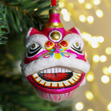 手绘玻璃装饰：粉红狮子